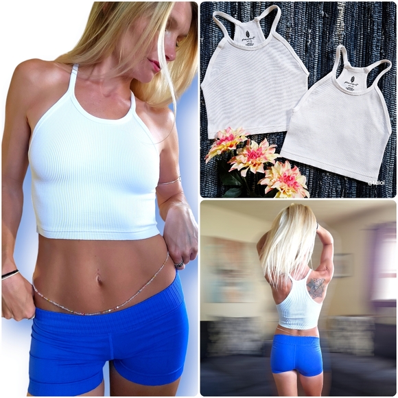 FP Movement by Free People Tops - NWOT FP Movement Happiness Runs Crop Tank in White